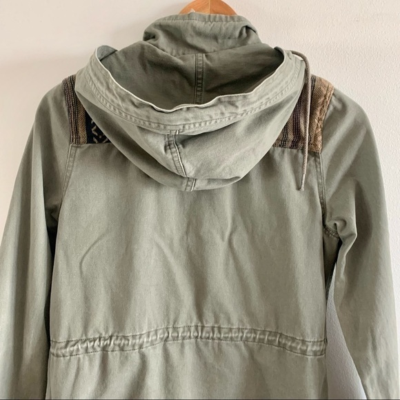 Triple 5 SOUL Y2K long green cargo zip military utility aztec boho 100% cotton - Picture 12 of 16